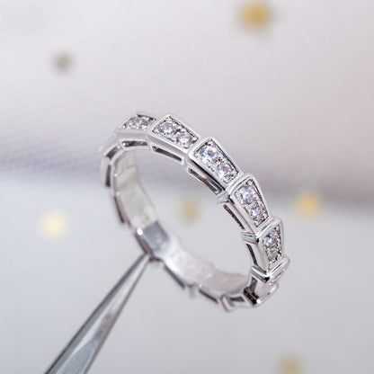 [Opulent Aurora]SERPENTI RING SILVER DIAMOND PAVED 3MM