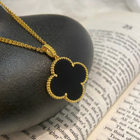 [Amore Jewelry]CLOVER 25MM NECKLACE GOLD ONYX