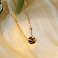 [Amore Jewelry]SUN PEDANT PINK GOLD 1 DIAMOND NECKLACE