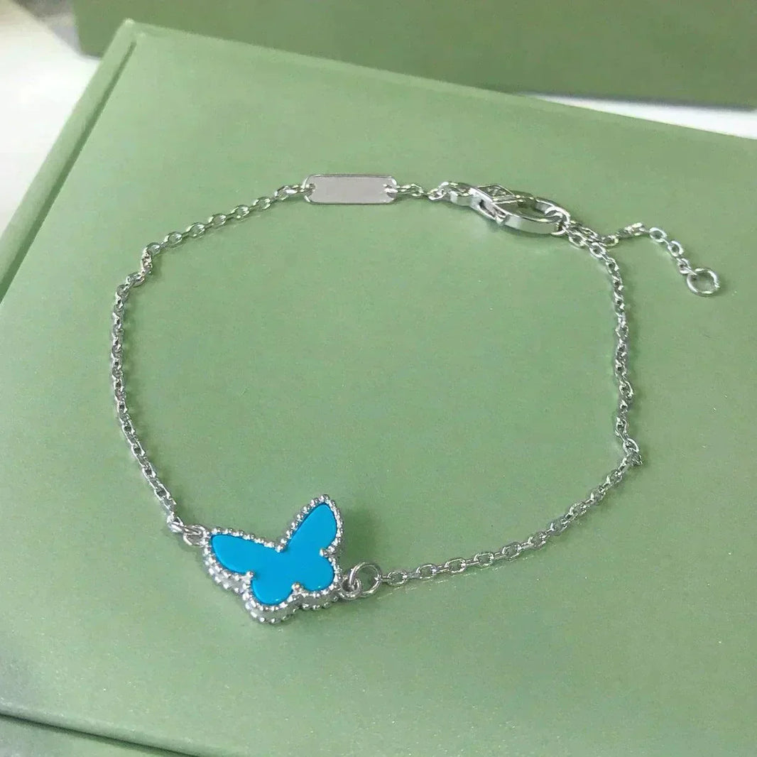 [Amore Jewelry]BUTTERFLY TURQUOISE BUTTERFLY BRACELET SILVER