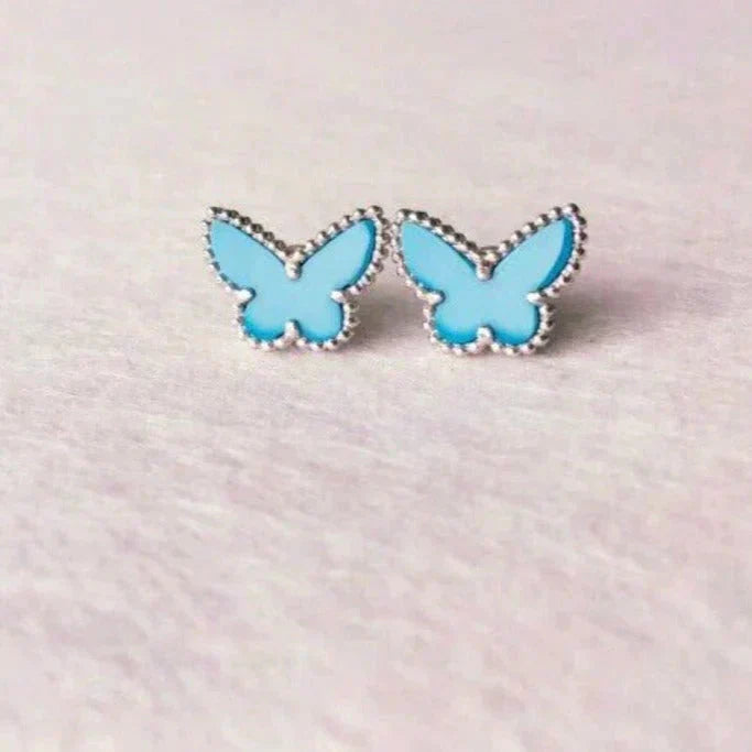 [Amore Jewelry]BUTTERFLY TURQUOISE EARRINGS SILVER