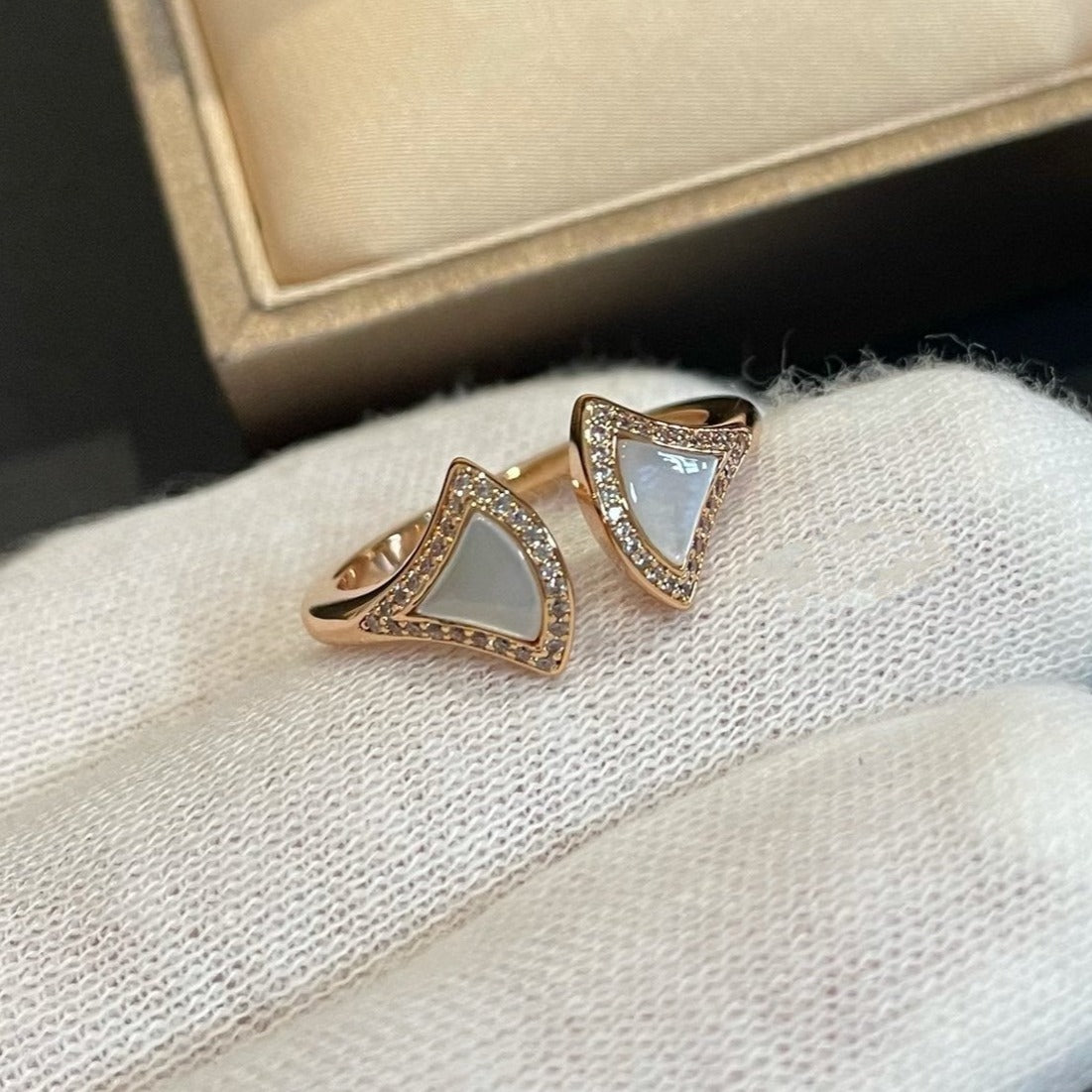 [Opulent Aurora]DREAM MOP DIAMOND OPEN RING