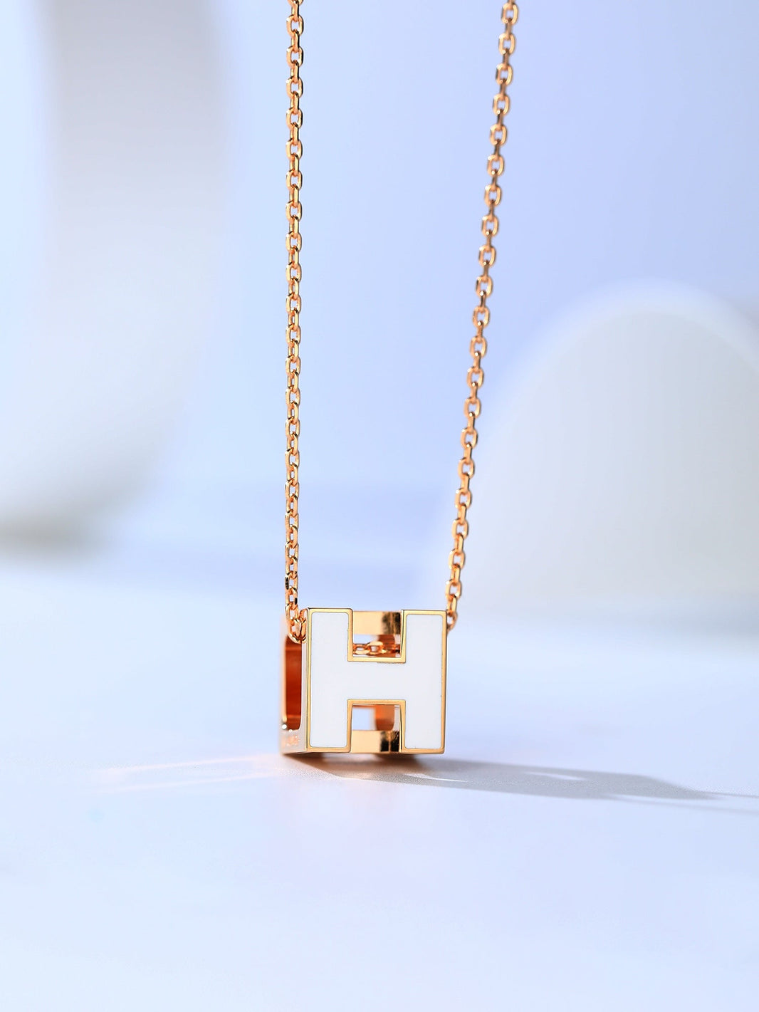 [Amore Jewelry]H CAGE PINK GOLD NECKLACE