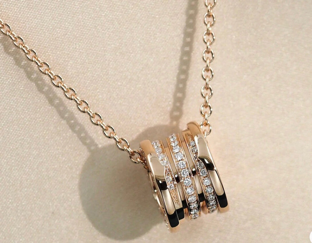 [Amore Jewelry]ZERO 1 PINK GOLD DIAMOND NECKLACE