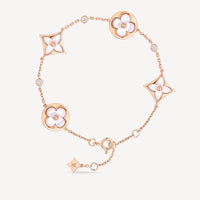 [Amore Jewelry]STAR AND SUN 4 MOTIF WHITE MOP PINK GOLD BRACELET