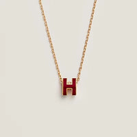 [Amore Jewelry]HM CLIC RED ENAMEL GOLD NECKLACE