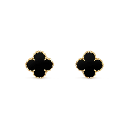 [Opulent Aurora]CLOVER MEDIUM 1 MOTIFS  ONYX STUD EARRINGS