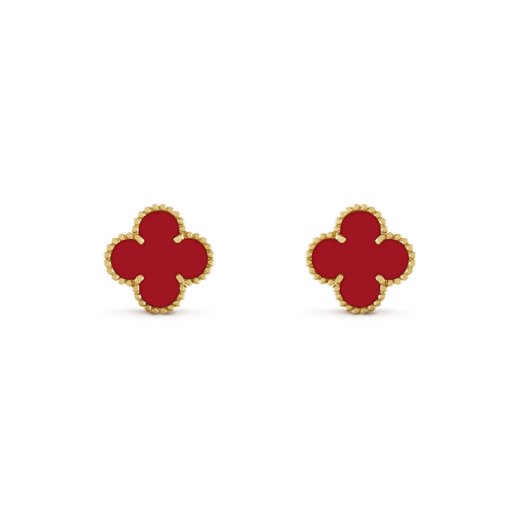 [Amore Jewelry]CLOVER MINI 9.5MM CARNELIAN EARRINGS