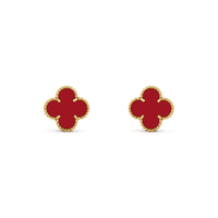 [Amore Jewelry]CLOVER MINI 9.5MM CARNELIAN EARRINGS