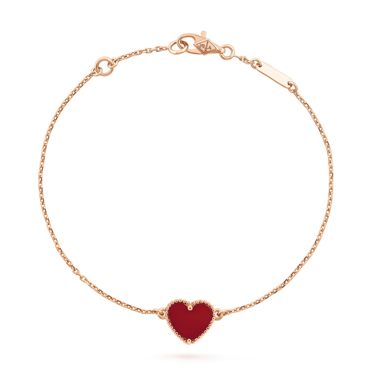 [Opulent Aurora]HEART CARNELIAN PINK GOLD BRACELET