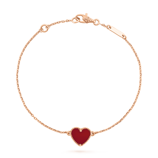 [Opulent Aurora]HEART CARNELIAN PINK GOLD BRACELET