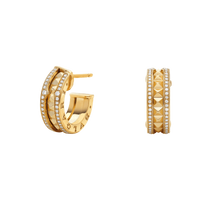 [Amore Jewelry]ZERO 1 ROCK GOLD EARRINGS WITH STUDDED SPIRAL AND PAVED DIAMONDS
