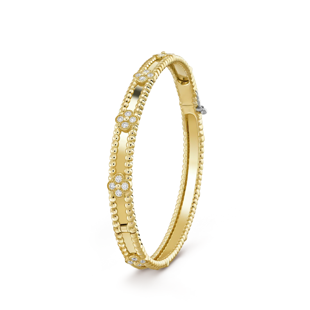 [Amore Jewelry]CLOVER BRACELET 4MM DIAMONDS