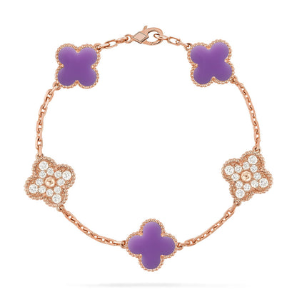 [Amore Jewelry]CLOVER 5 MOTIF LIGHT PURPLE BRACELET COLLECTION