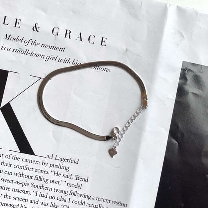 [Amore Jewelry]Flat Snake Bone Chain Blade Necklace