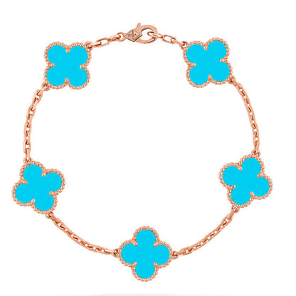 [Amore Jewelry] CLOVER 5 MOTIF TURQUOISE BRACELET COLLECTION