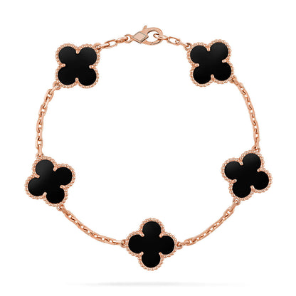 [Amore Jewelry] CLOVER 5 MOTIF ONYXS BRACELET COLLECTION