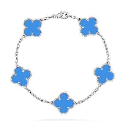 [Amore Jewelry] CLOVER 5 MOTIF BLUE AGATE BRACELET COLLECTION