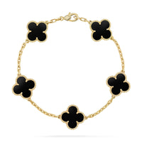 [Amore Jewelry] CLOVER 5 MOTIF ONYXS BRACELET COLLECTION