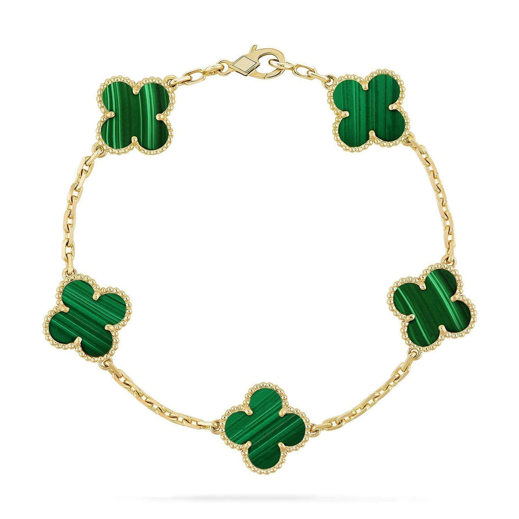 [Amore Jewelry] CLOVER 5 MOTIF MALACHITE BRACELET COLLECTION
