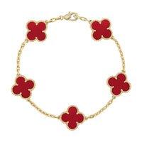 [Amore Jewelry] CLOVER 5 MOTIF RED CORNELIAN BRACELET COLLECTION