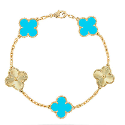 [Amore Jewelry] CLOVER 5 MOTIF TURQUOISE BRACELET COLLECTION