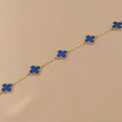 [Amore Jewelry] CLOVER 5 MOTIF BLUE AGATE BRACELET COLLECTION