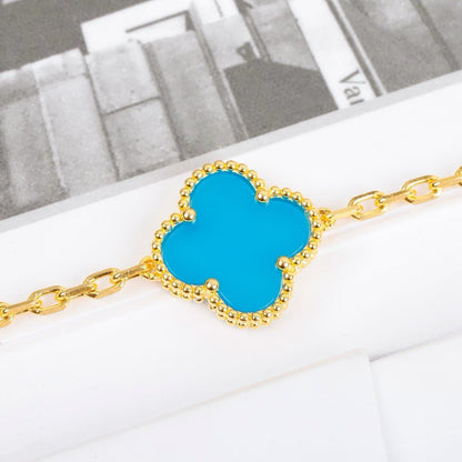 [Amore Jewelry]CLOVER 5 MOTIFS TURQUOISE BRACELET