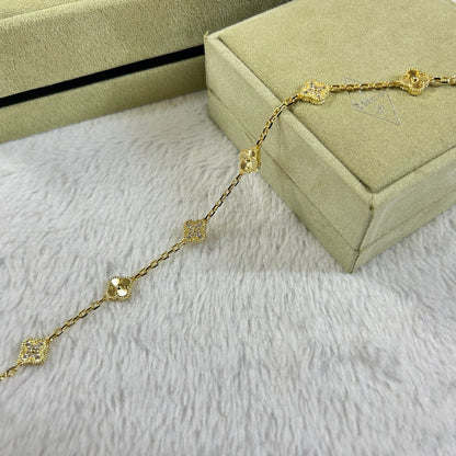 [Luxe Jewelry]CLOVER 6 MOTIF DIAMOND LASER BRACELET