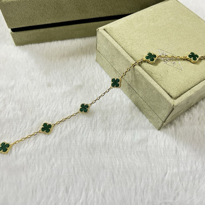 [Amore Jewelry]CLOVER 6 MOTIF MALACHITE BRACELET