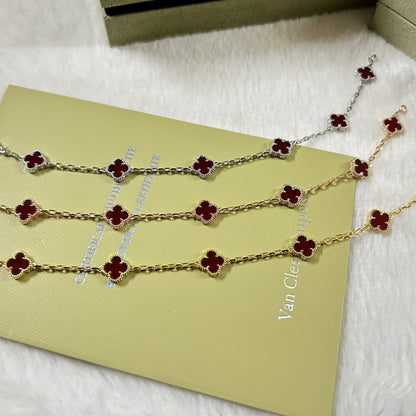 [Amore Jewelry]CLOVER 6 MOTIF RED AGATE BRACELET