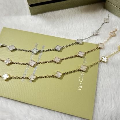 [Opulent Aurora]CLOVER 6 MOTIF WHITE MOP BRACELET