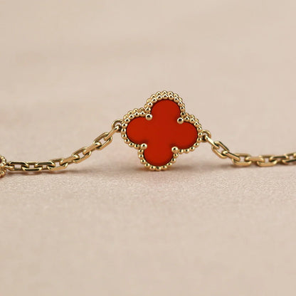 [Amore Jewelry] CLOVER 5 MOTIF RED CORNELIAN BRACELET COLLECTION