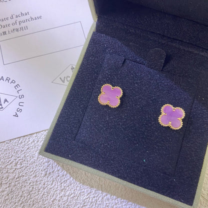 [Opulent Aurora]CLOVER MINI 9.5MM  PURPLE VIOLET EARRINGS