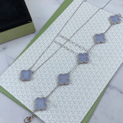 [Amore Jewelry] CLOVER 5 MOTIF PURPLE CHALCEDONY BRACELET COLLECTION