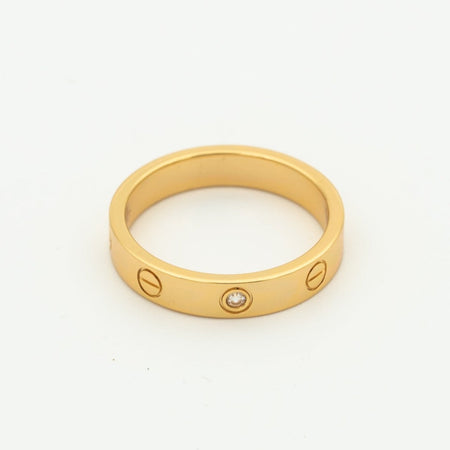 [Amore Jewelry]LOVE RING 4MM 1 DIAMOND PINK GOLD