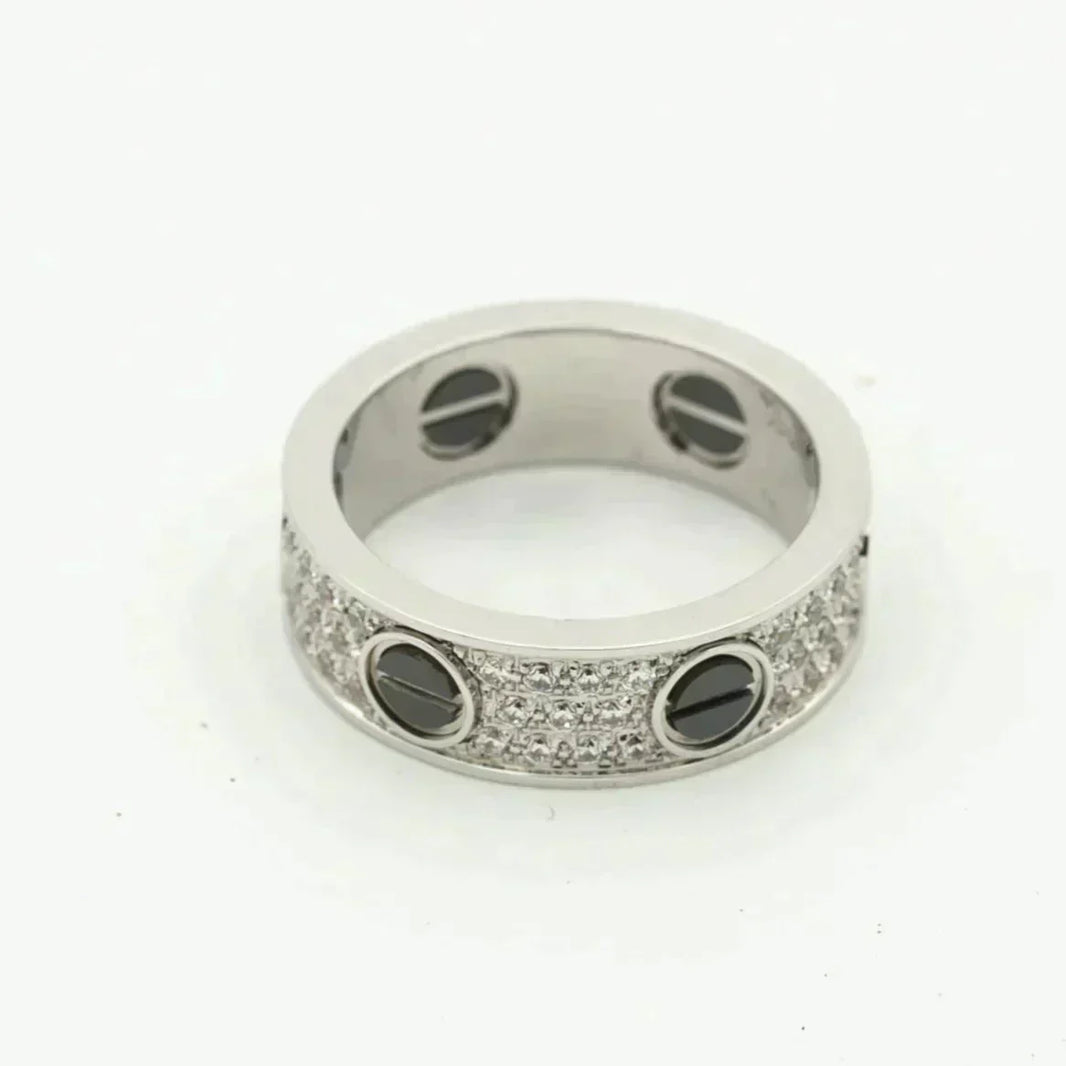 [Amore Jewelry]LOVE RING 5.5MM DIAMONDS PAVED CERAMIC