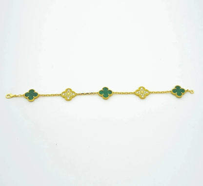 [Amore Jewelry]CLOVER  5 MOTIF MALACHITE DIAMOND BRACELET