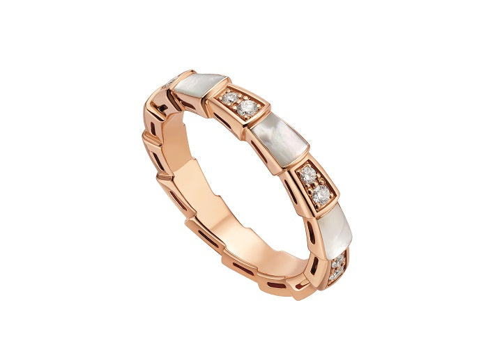 [Amore Jewelry]SERPENTI RING PINK GOLD DIAMOND MOP 3MM