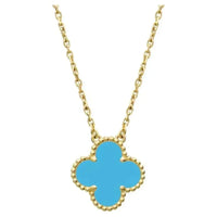 [Amore Jewelry]CLOVER 15MM VINTAGE TURQUOISE NECKLACE