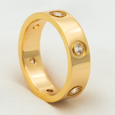 [Amore Jewelry]LOVE RING 5.5MM 6 DIAMONDS PINK GOLD