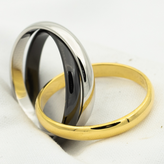 [Opulent Aurora]TRINITY RING BLACK GOLD SILVER