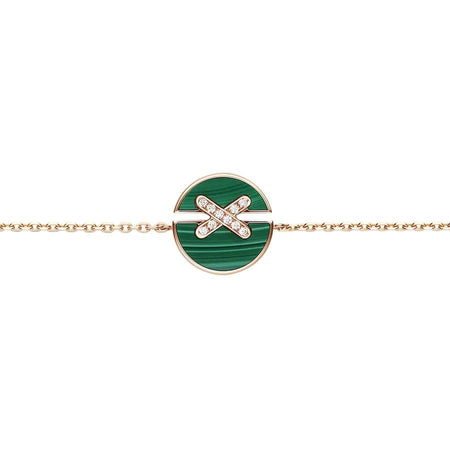 [Amore Jewelry]JEUX DE BRACELET MALACHITE PINK GOLD DIAMONDS