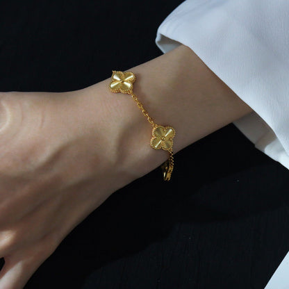 [Amore Jewelry] CLOVER 5 MOTIF LASER BRACELET COLLECTION