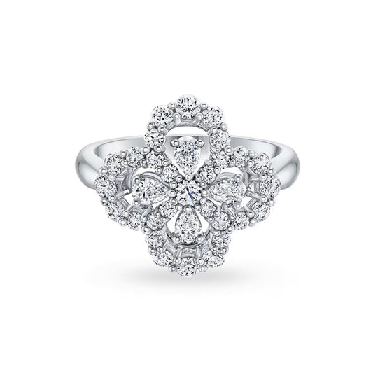 [Opulent Aurora]LOOP RING FULL MOTIF DIAMOND 16MM SILVE