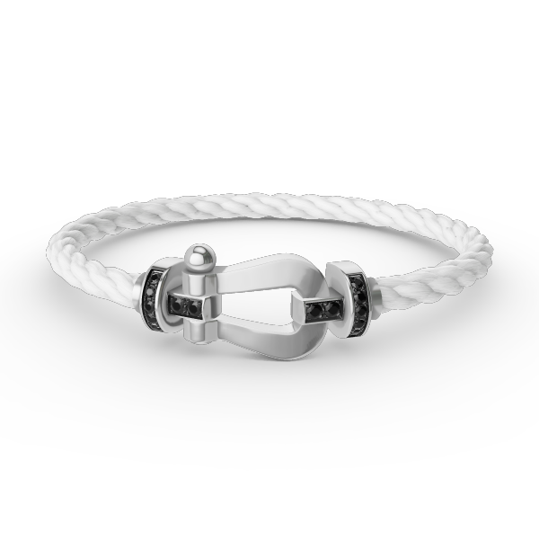 [Amore Jewelry]FORCE LARGE HORSESHOE BLACK DIAMOND BRACELET SILVER