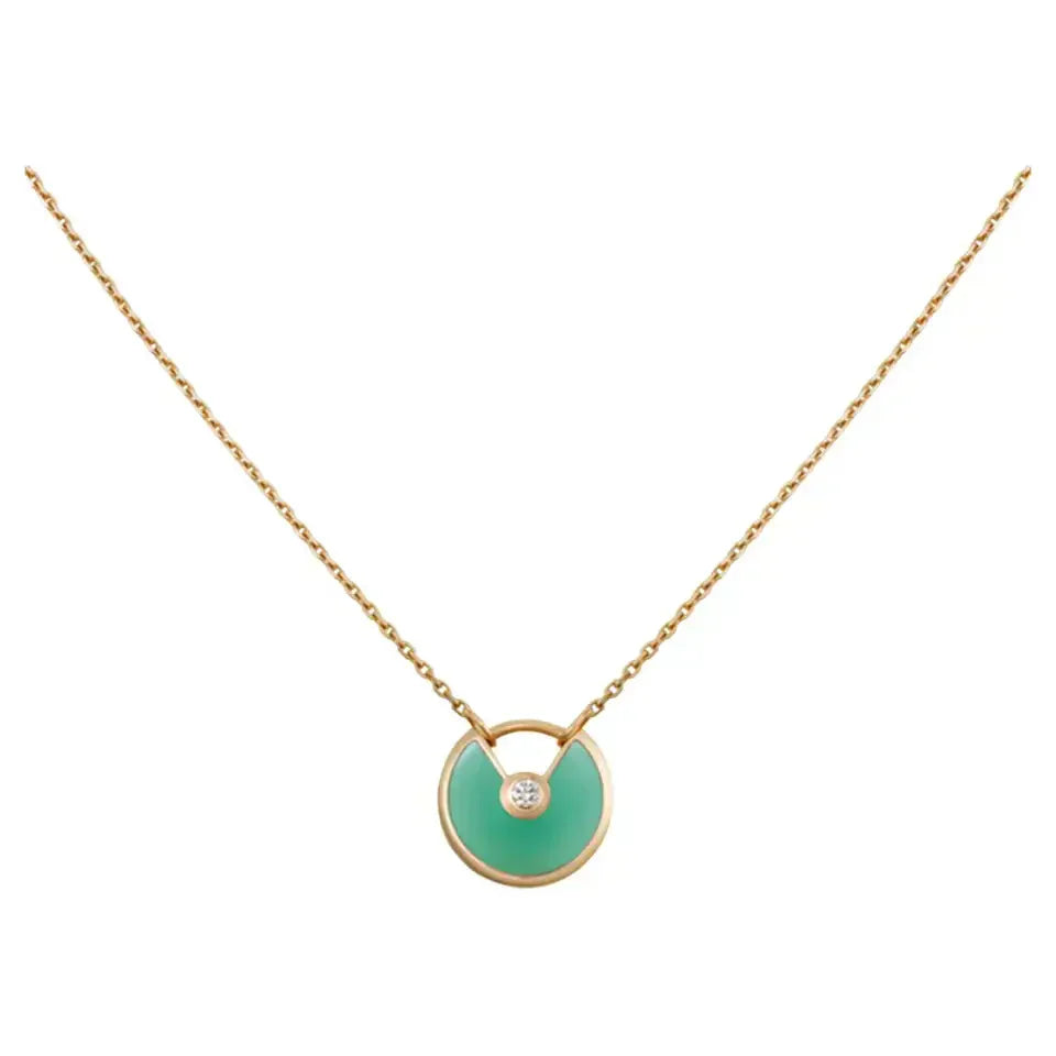 [Amore Jewelry]AMULETTE GOLD MALACHITE NECKLACE