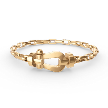 [Amore Jewelry]FORCE LARGE HORSESHOE CLASP  METAL BRACELET