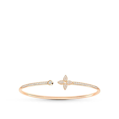[Amore Jewelry]IDYLLE PINK GOLD OPEN BRACELET DIAMOND PAVED