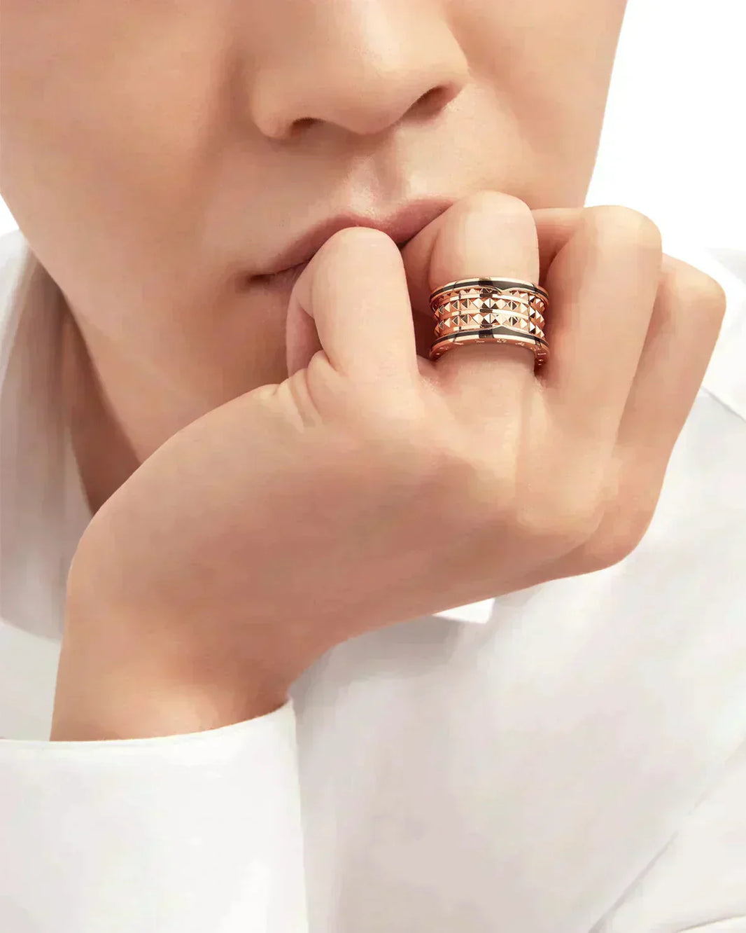 [Amore Jewelry]ZERO 1 ROCK BLACK CERAMIC PINK GOLD LARGE MODEL